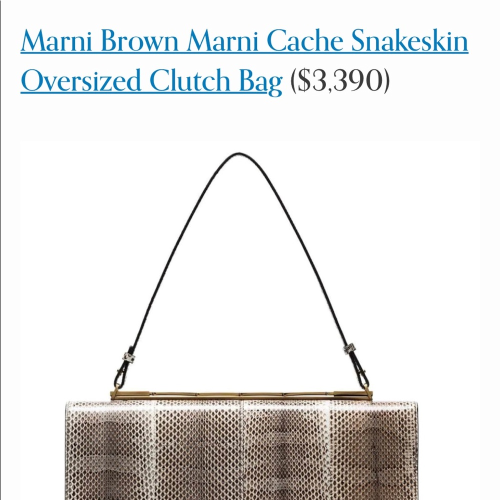 Marni Cache Oversized Snakeskin Clutch Bag - Picture 5 of 15
